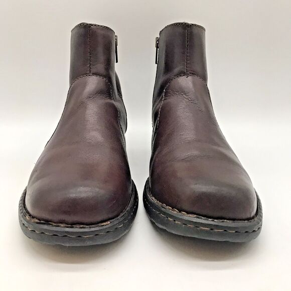 Born Børn Side Zip Chelsea Ankle Boots Men's 10 - EUR 42 Dark Brown Leather Shoe - Picture 2 of 12